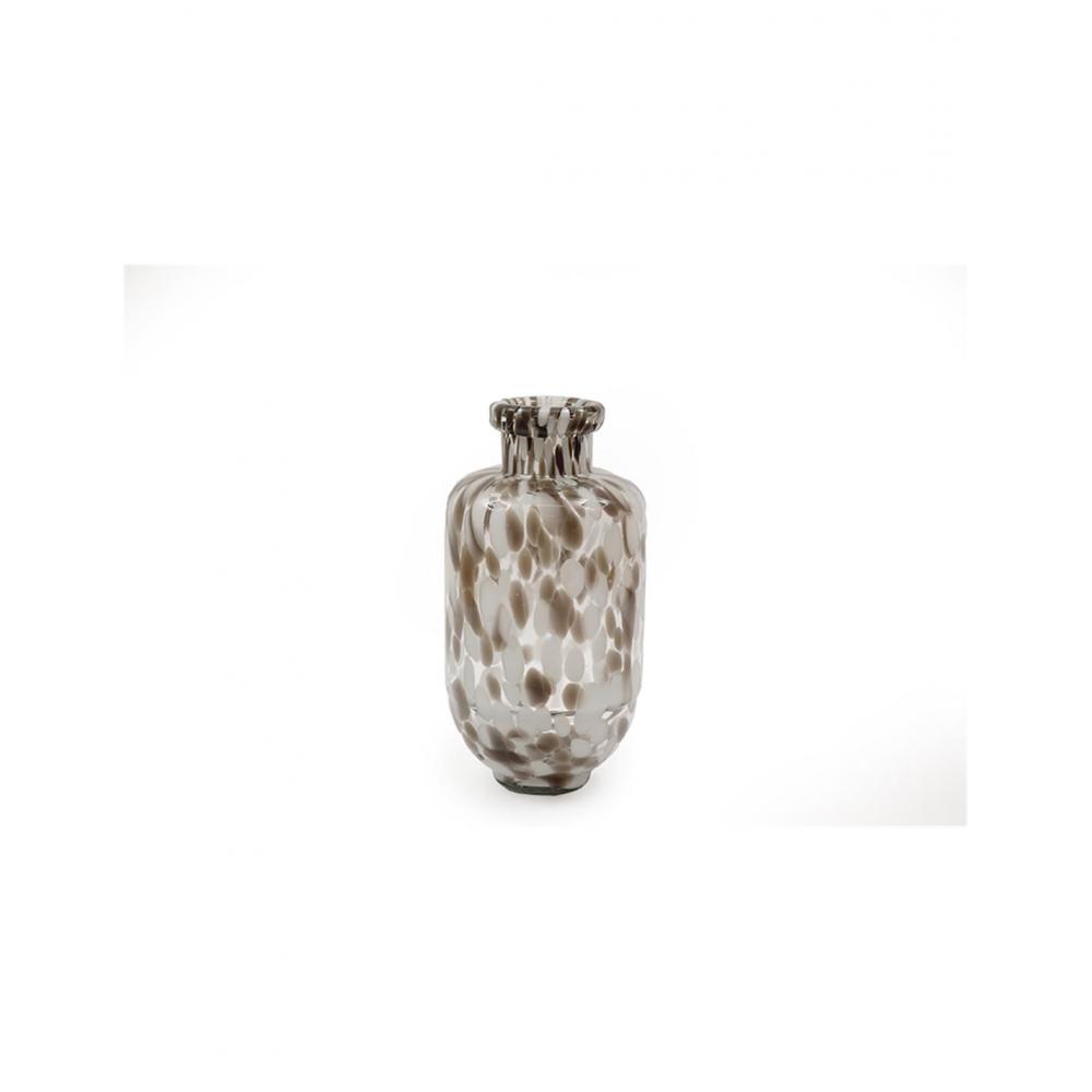 Βάζο γυάλινο καφέ/λευκό 12,5x24,5cm Plastona 014.OR8139
