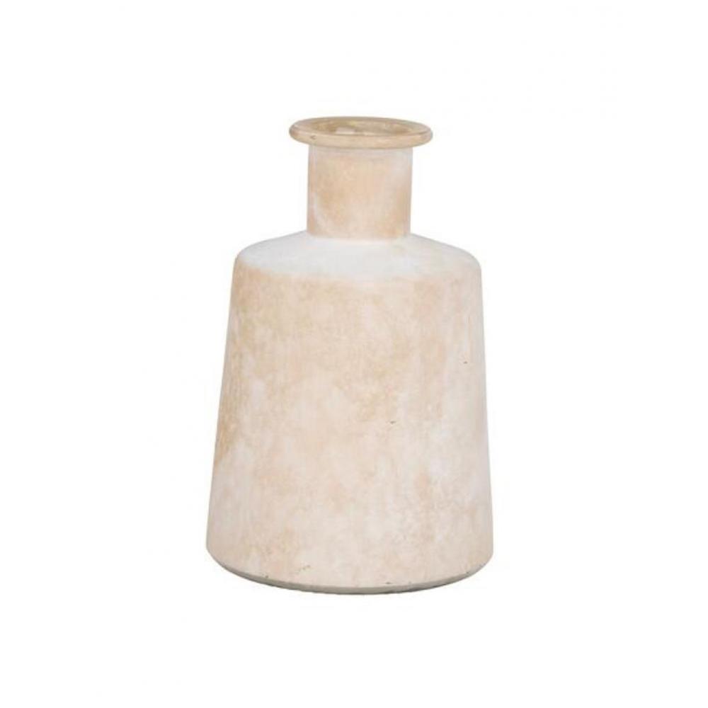 Βάζο γυάλινο λευκό/μπεζ Φ11,5Η18cm Plastona 03.00801