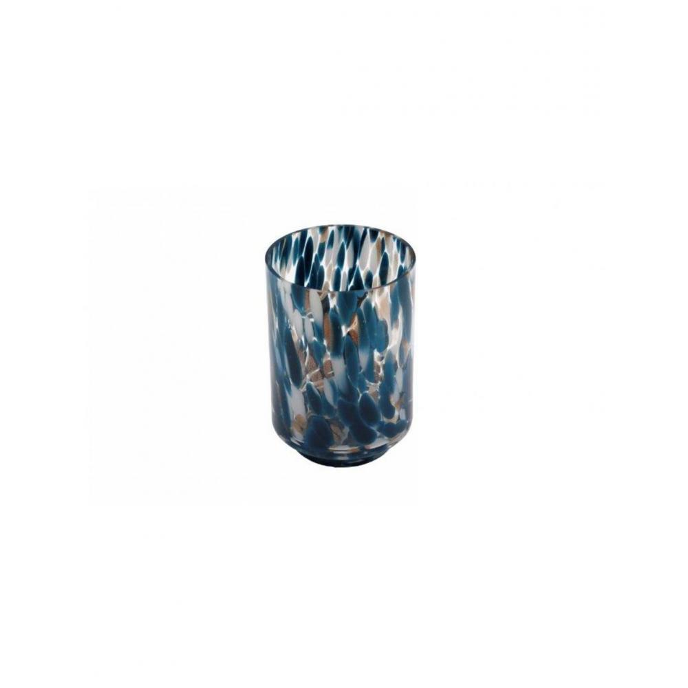 Βάζο γυάλινο μπλε πιτσιλωτό Φ12 Η20cm Plastona 014.OR6440