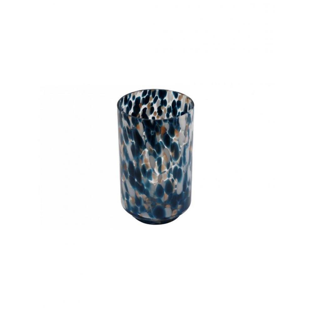 Βάζο γυάλινο μπλε πιτσιλωτό Φ15 Η25cm Plastona 014.OR6439