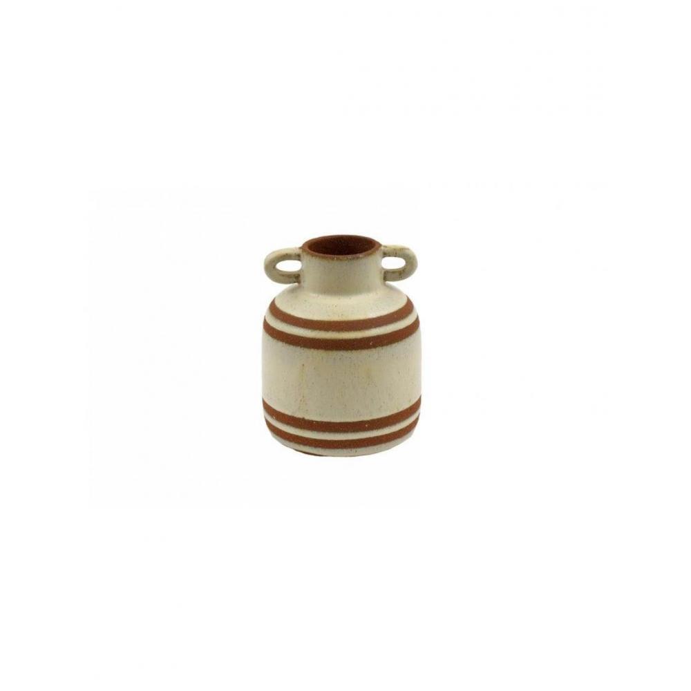 Βάζο κεραμ.αμφορέας μπεζ/καφέ 12,5x15cm Plastona 014.OR8161