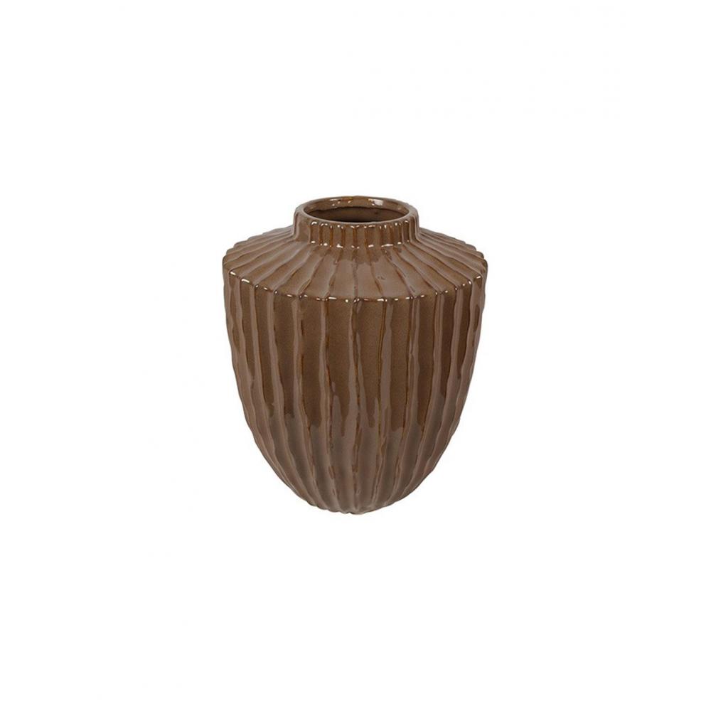 Βάζο κεραμ.DUUK καφέ 23Χ26 Plastona 013.829812