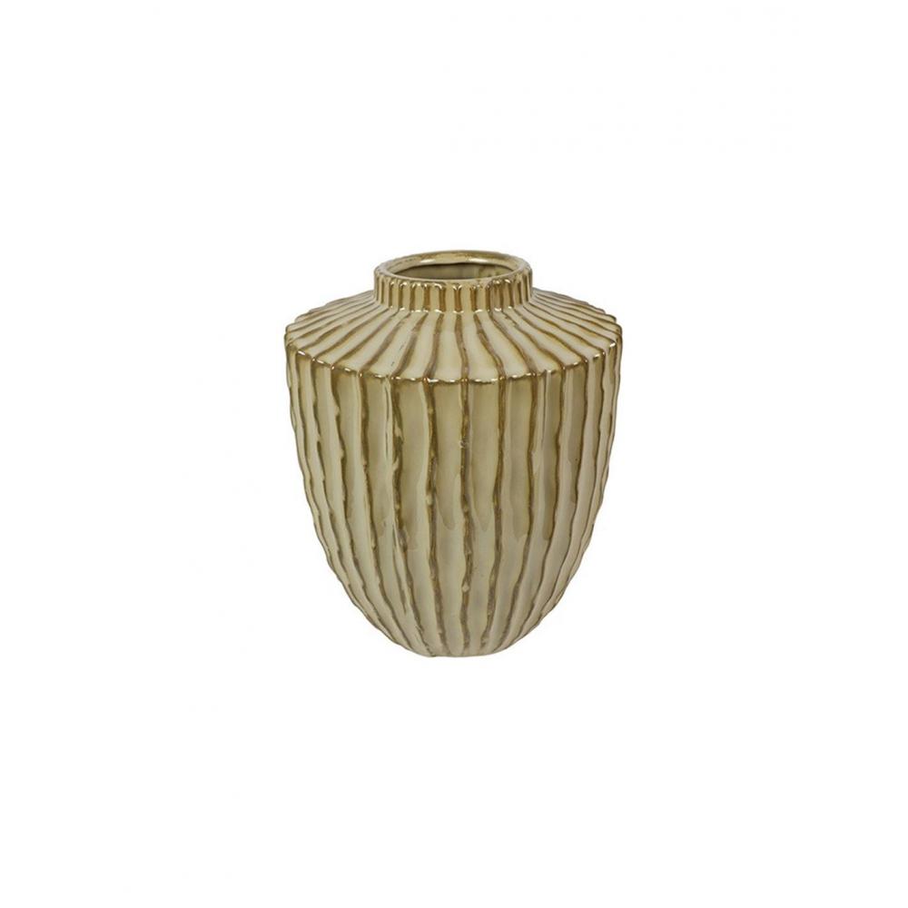 Βάζο κεραμ.DUUK μπεζ/καφέ 23Χ26 Plastona 013.829809