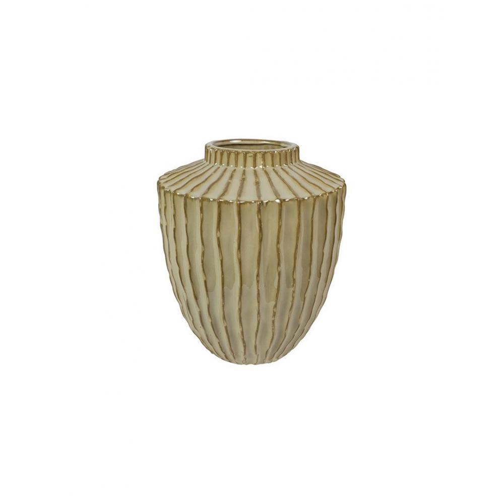 Βάζο κεραμ.DUUK μπεζ/καφέ 27Χ32 Plastona 013.829810