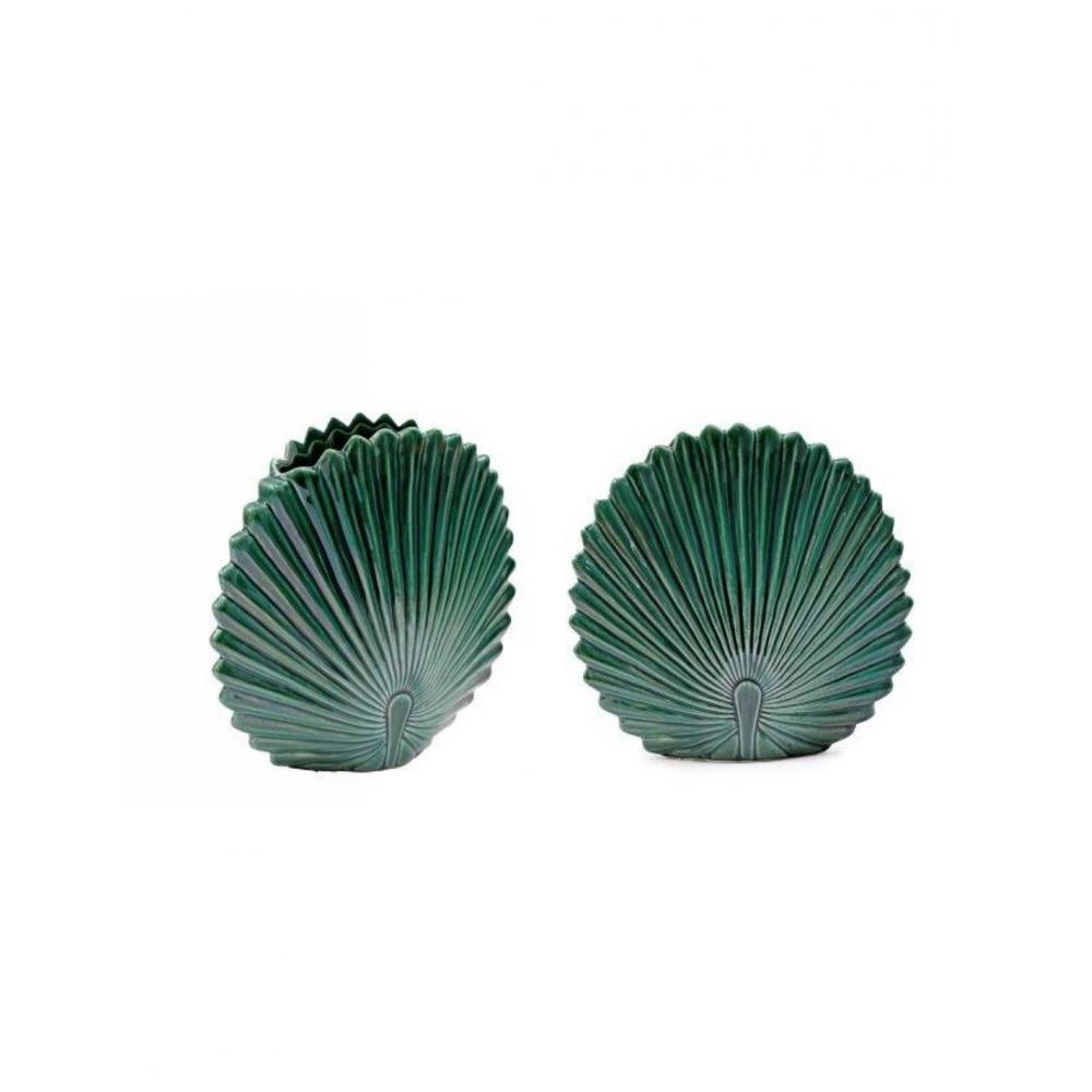 Βάζο κεραμ.LEAF πετρόλ 24X24 Plastona 014.OR7785