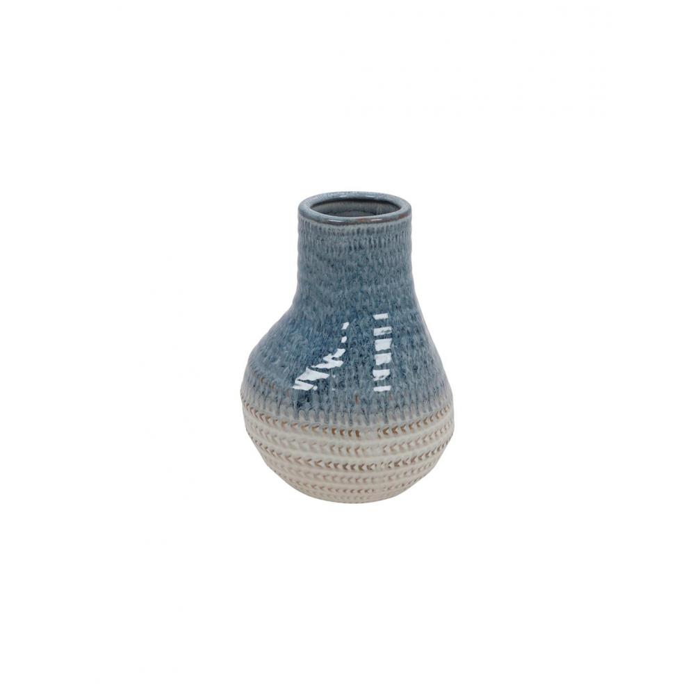 Βάζο κεραμ.μπλε/εκρού 17,6Χ24,8cm Plastona 013.819857