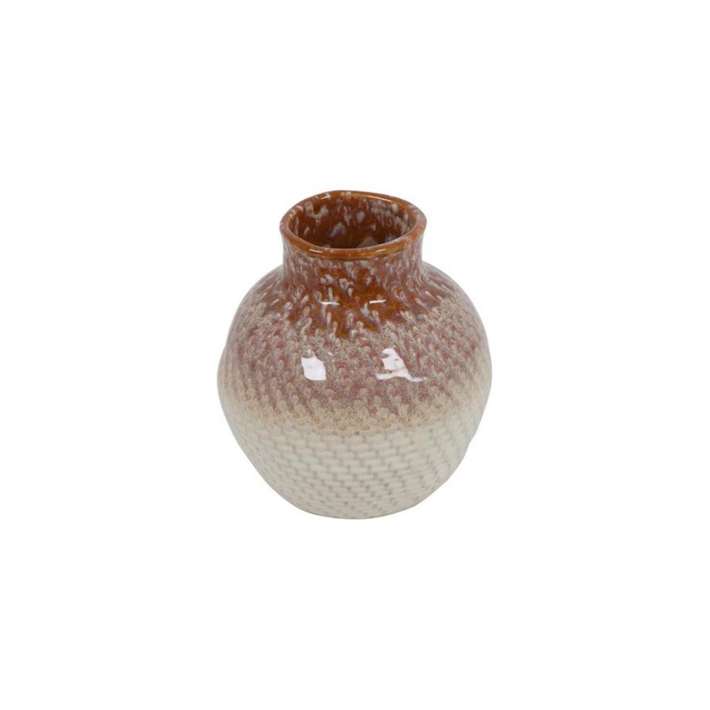 Βάζο κεραμικό καφέ/μπεζ 14,2x15,2cm Plastona 013.819872