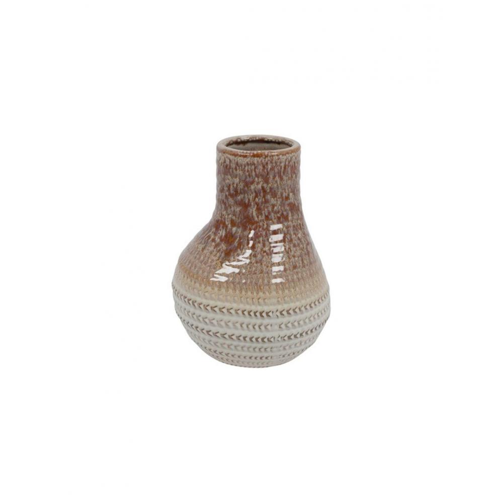 Βάζο κεραμικό καφέ/μπεζ 17,6x24,8cm Plastona 013.819858