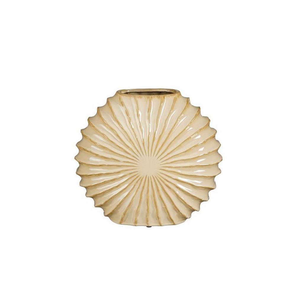 Βάζο κεραμικό μπεζ σχ.λουλούδι 35x17H30,5 cm Plastona 02.1191588