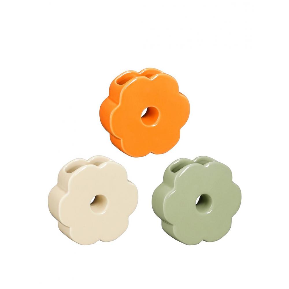 Βάζο λουλούδι κεραμικό 3χρώματα 10,5x3,5x10cm Plastona 02.1174030