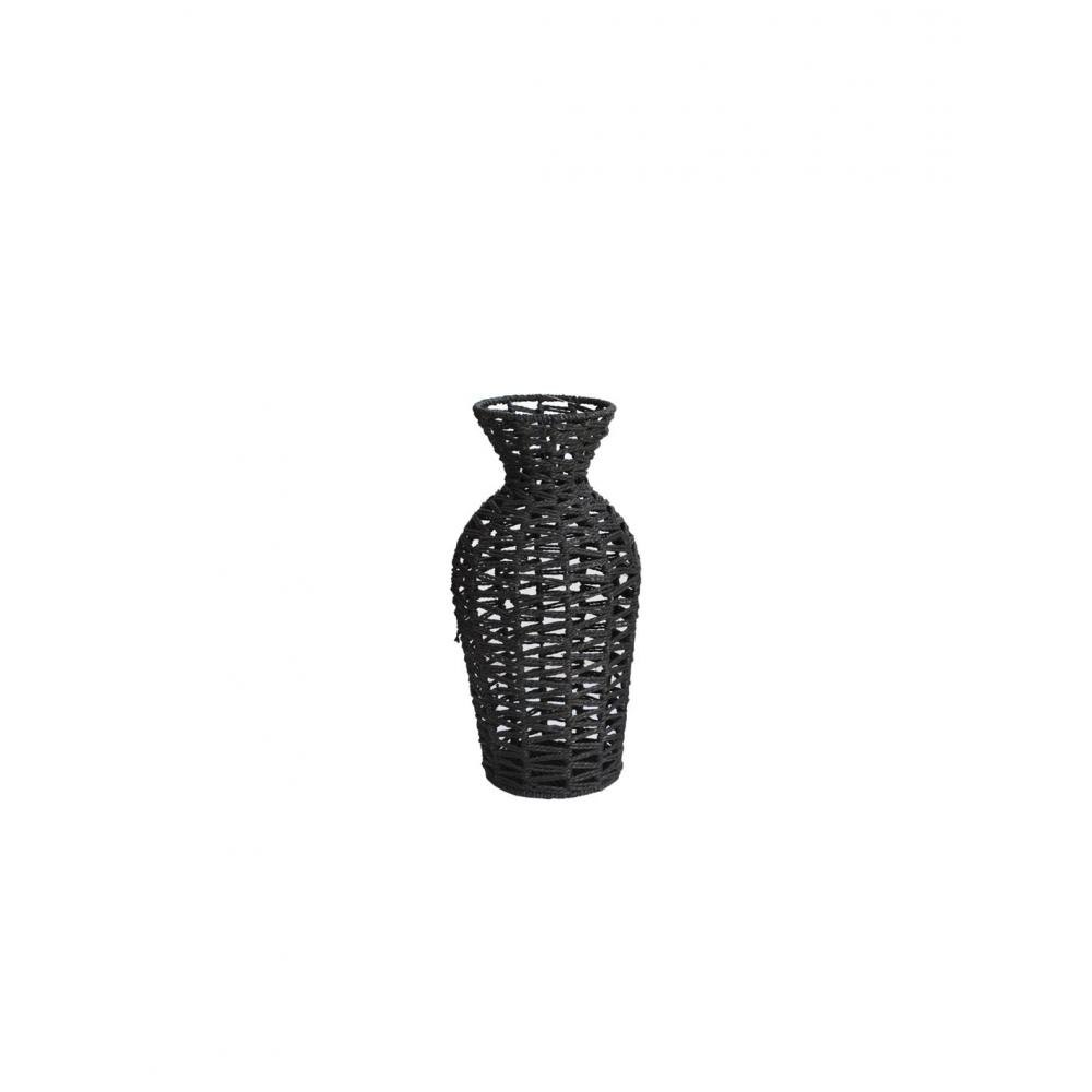 Βάζο μαύρο τεχνητή raffia  Φ17Η34cm Plastona 00.06.61353