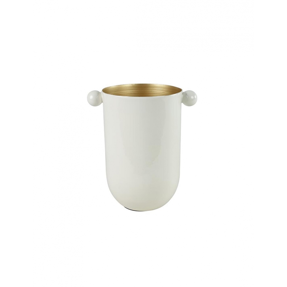 Βάζο μεταλ.λευκό/χρυσό Dido 13X18X19,5 Plastona 013.796447
