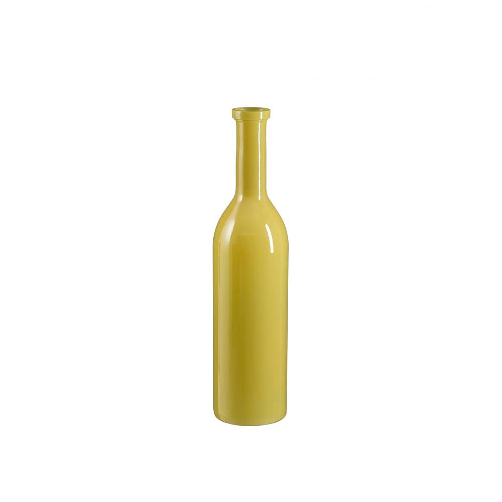 Βάζο μπουκάλι κίτρινο γυάλινο Φ18Η75cm Plastona 02.1172277