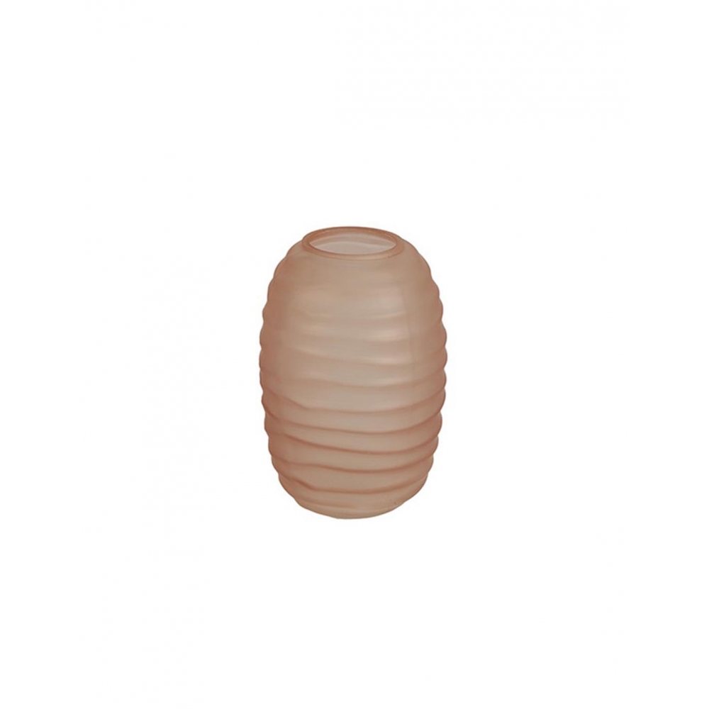Βάζο οβάλ ριγέ ματ γυαλ.σάπιο μήλο 10,5Χ15,5 Plastona 013.783963