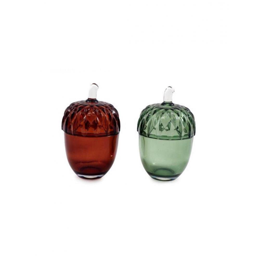 Βελανίδι γυάλινο 2χρώματα 7x11cm Plastona 014.OR8281