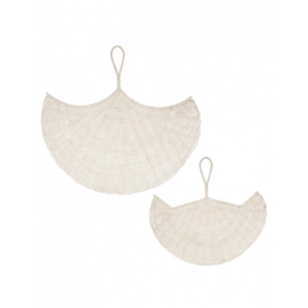 Βεντάλια rattan τοίχου λευκη σ/2 (35Χ35+45Χ45) Plastona 07.188040