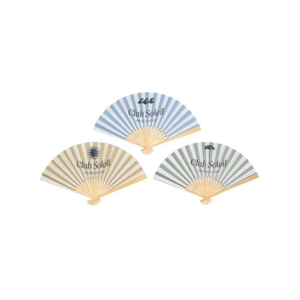 Βεντάλια ριγέ 3χρώματα 38x25cm Plastona 014.OL1167