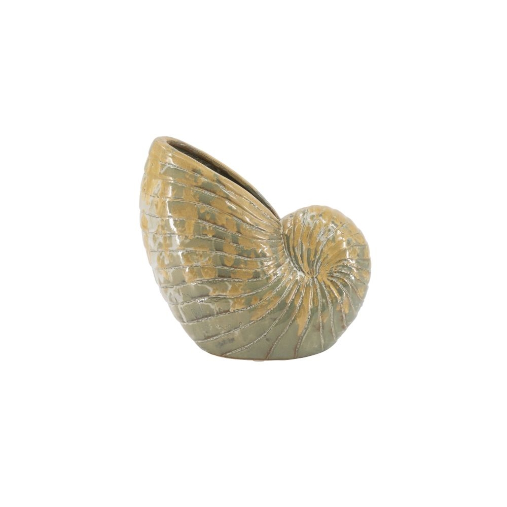 Artekko Glazed Πράσινο Κεραμικό Κασπό Κοχύλι (30.5x30.5x15.5)cm Artekko C0037