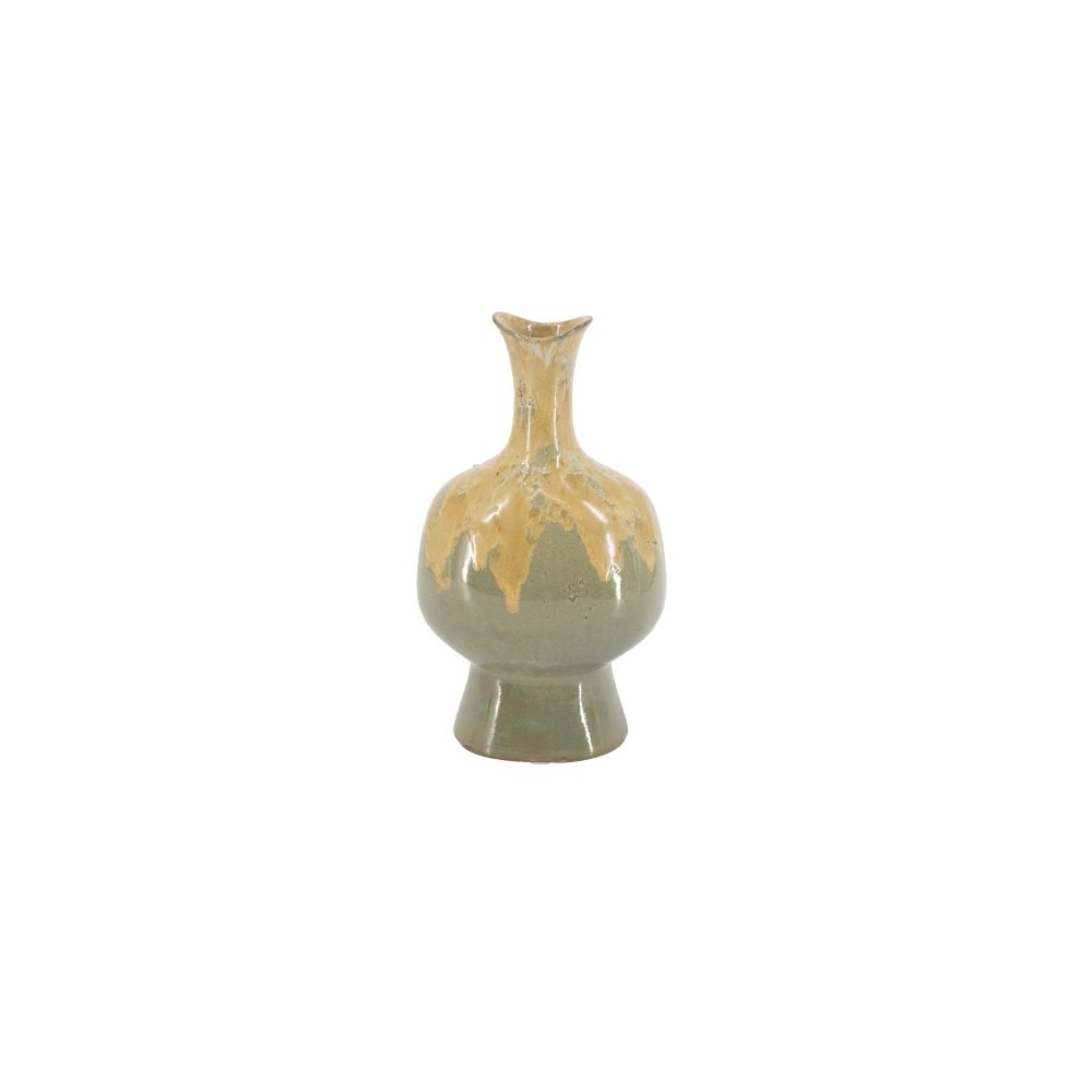 Artekko Glazed Πράσινο Κεραμικό Διακοσμητικό Βάζο (14x11.5x27.5)cm Artekko C0044
