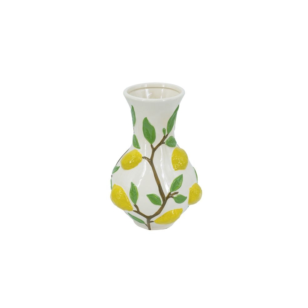 Artekko Lemon Εκρού Κεραμικό Βάζο με Λεμόνια (22.7x22.7x34.5)cm Artekko C5544