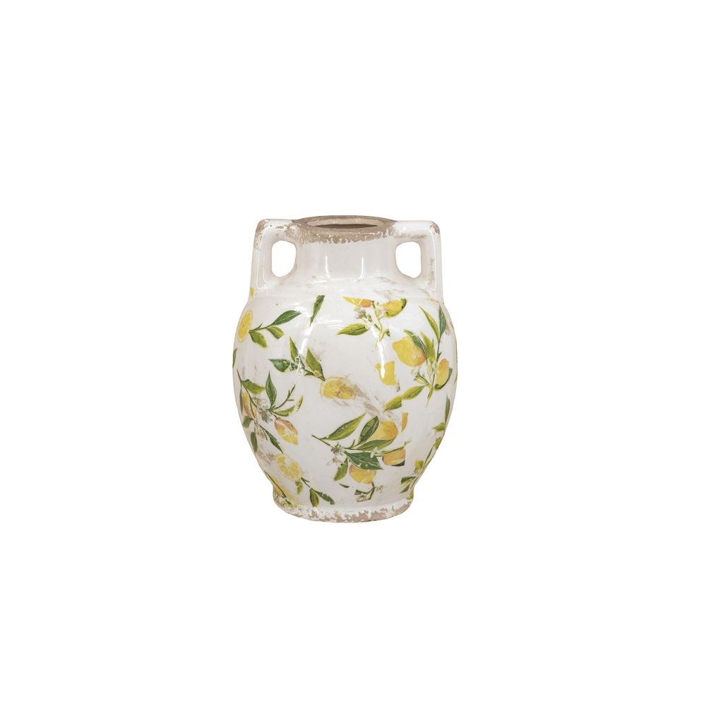 Artekko Lemon Λευκό Κεραμικό Βάζο με Λεμόνια (22x17x17)cm Artekko C5615