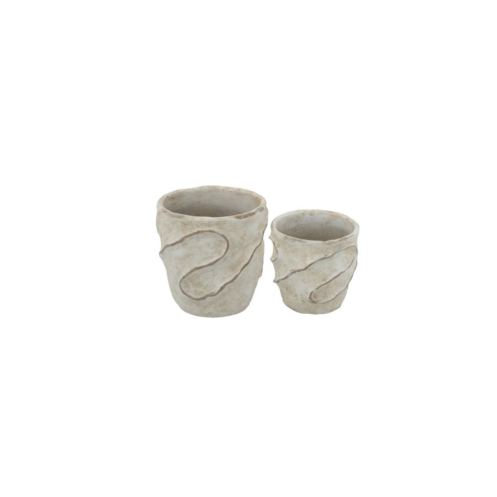 Artekko Cement Μπεζ Τσιμεντένια Κασπώ (18x18x18)cm 2pcs Artekko C8390