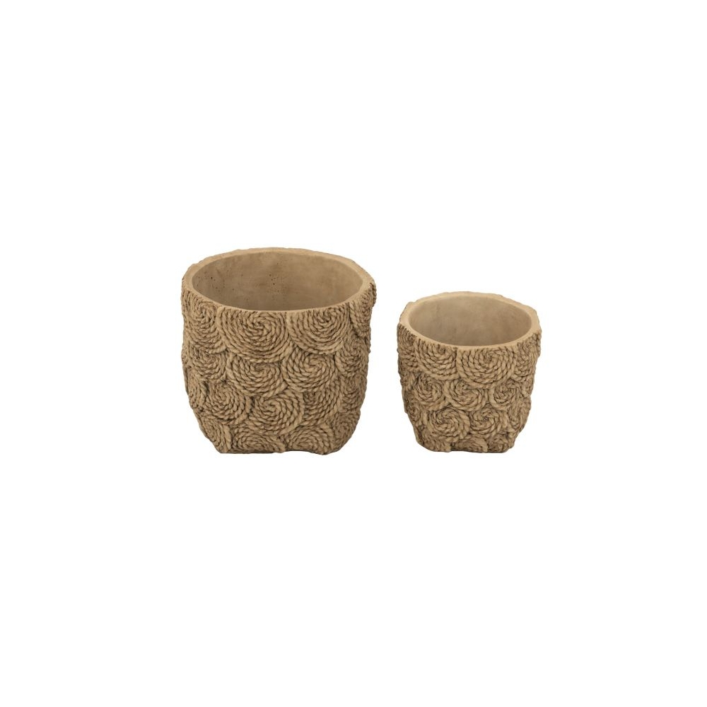 Artekko Cement Καφέ Τσιμεντένια Κασπώ (21x20.5x18.5)cm 2pcs Artekko C8397