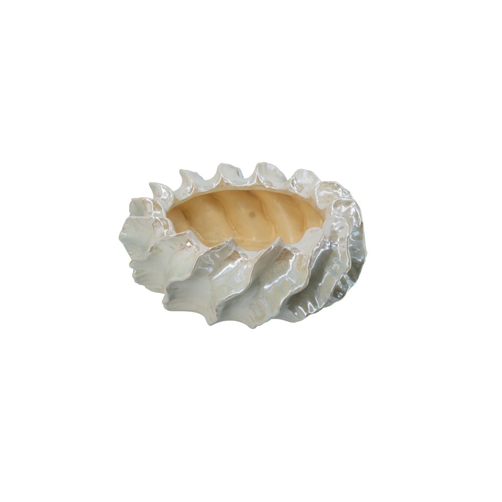 Artekko Glazed Μπεζ Κεραμικό Βάζο (40x40x15)cm Artekko C8461