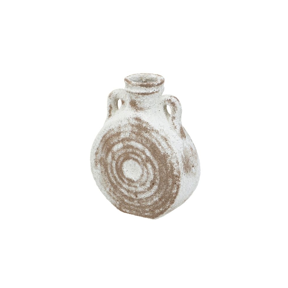 Artekko Antique Λευκό Κεραμικό Βάζο με Καφέ Λεπτομέρειες (15.5x7x19.5)cm Artekko C8495