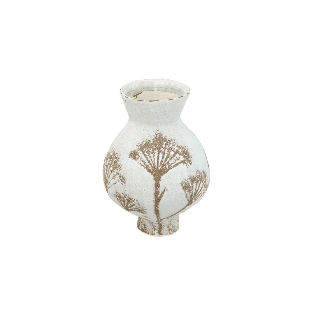 Artekko Antique Λευκό Κεραμικό Βάζο με Καφέ Λεπτομέρειες (20x20x28.5)cm Artekko C8496