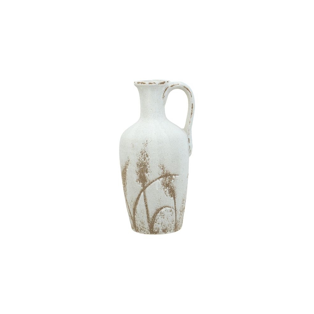 Artekko Antique Λευκό Κεραμικό Βάζο με Καφέ Λεπτομέρειες (17x15.5x34)cm Artekko C8500