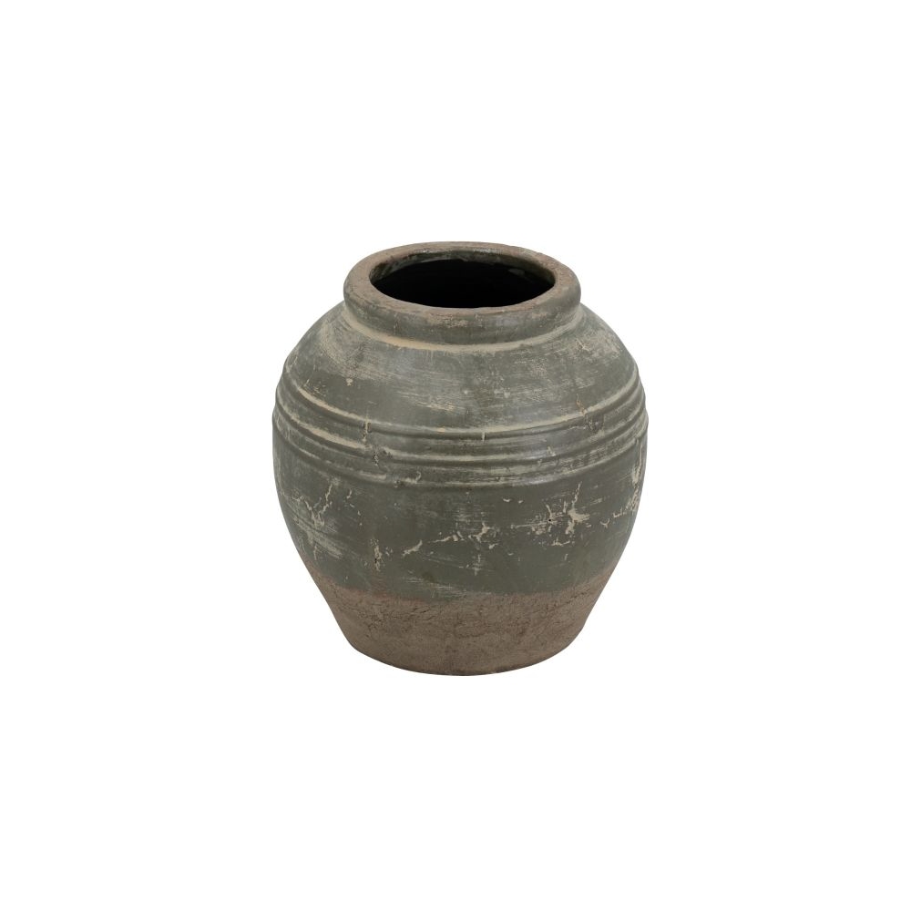 Artekko Antique Βάζο από Τερακότα σε Πράσινη με Μπεζ Αποχρώση (26x26x25)cm Artekko C8592