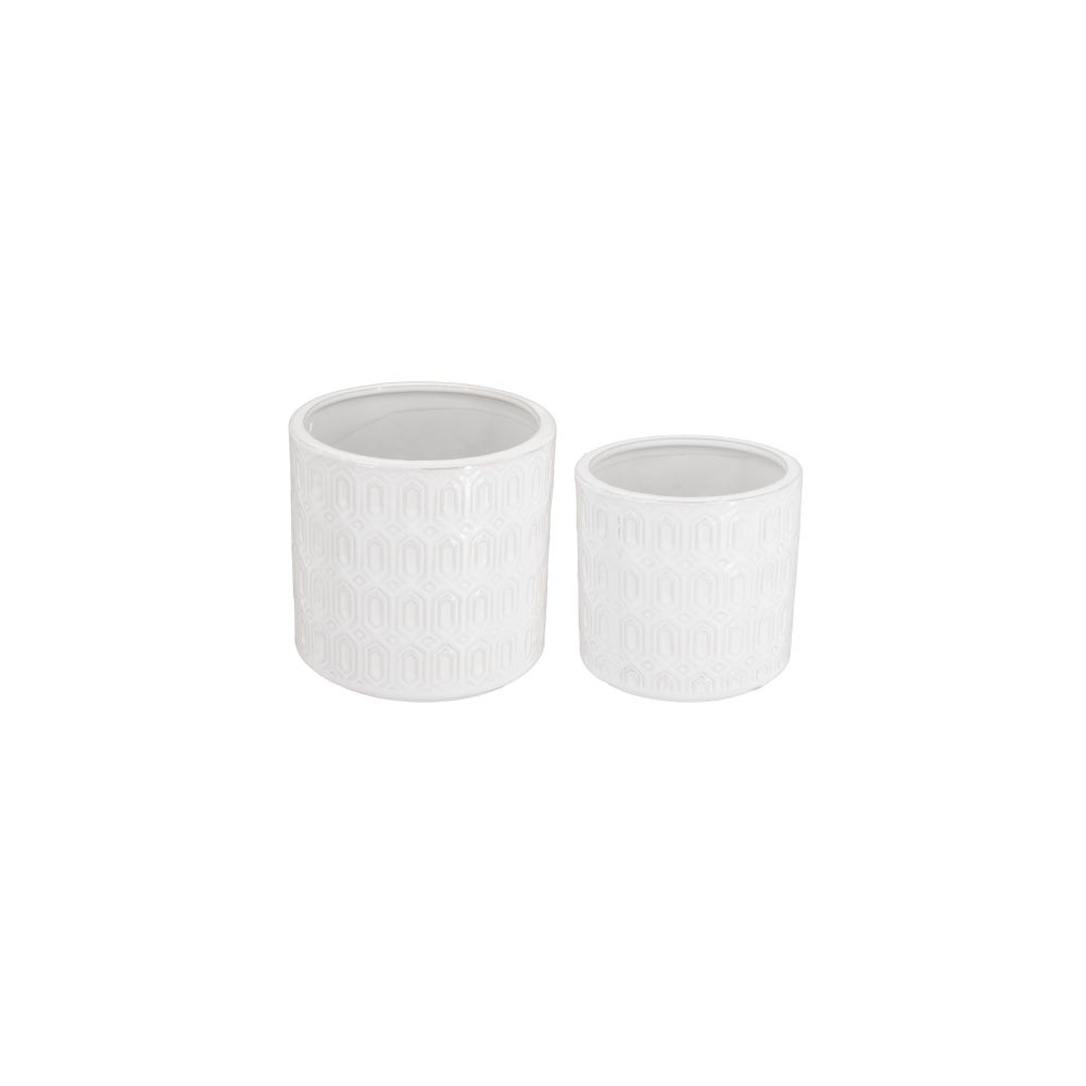 Artekko Planter Λευκά Κεραμικά Κασπώ (18x18x17)cm 2 pcs Artekko C8987