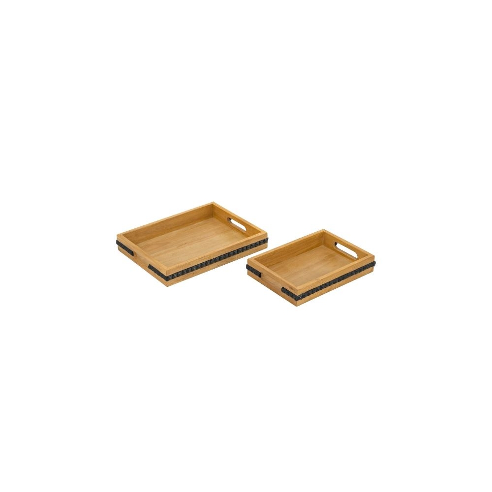 Artekko Gaia Καφέ Ξύλινοι Δίσκοι (35.5x28x5)cm (29.2x21.6x5)cm 2pcs Artekko D6132