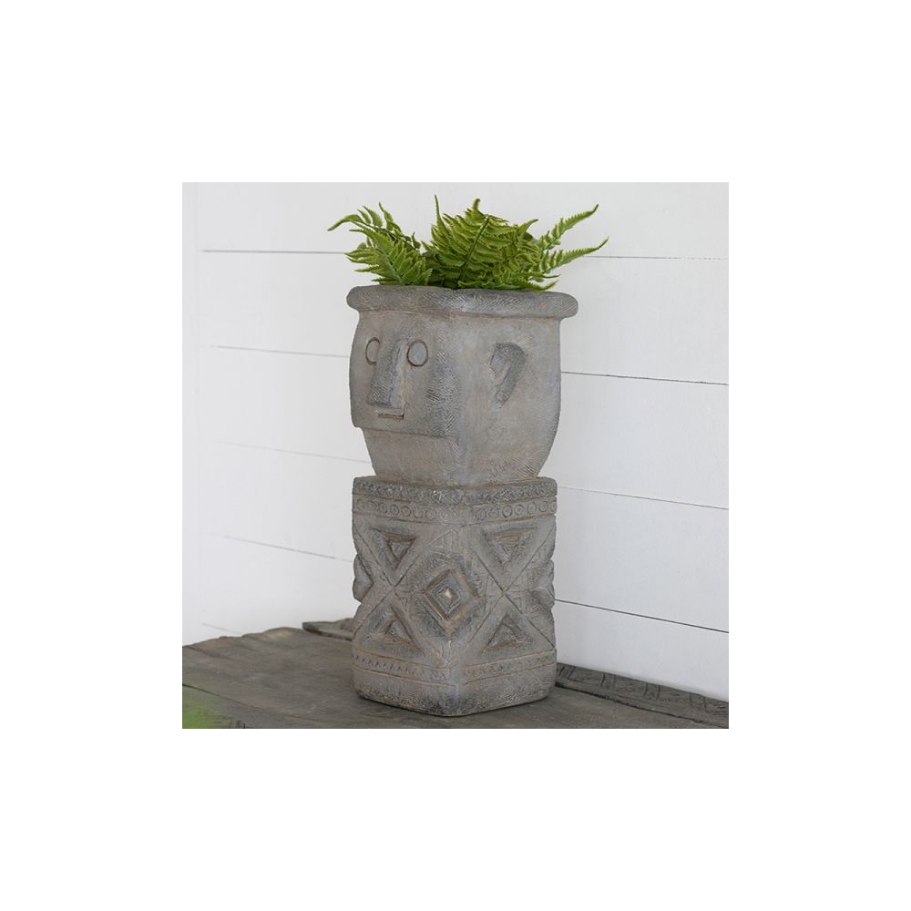 Artekko Totem Διακοσμητικό Γκρι Κασπώ από Μαγνήσιο (20x19x50)cm Artekko D77586-DS