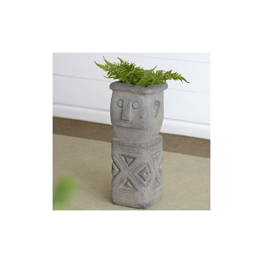 Artekko Totem Διακοσμητικό Γκρι Κασπώ από Μαγνήσιο (20x19x50)cm Artekko D77586-DS