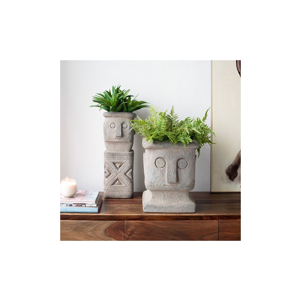 Artekko Totem Διακοσμητικό Γκρι Κασπώ από Μαγνήσιο (20x19x50)cm Artekko D77586-DS
