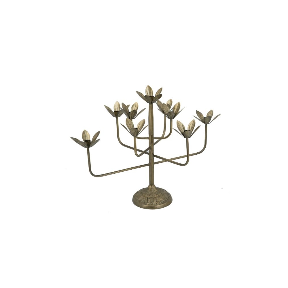 Artekko Solis Χρυσό Μεταλλικό 9κερο Κηροπήγιο (16x61x47.5)cm Artekko D8632