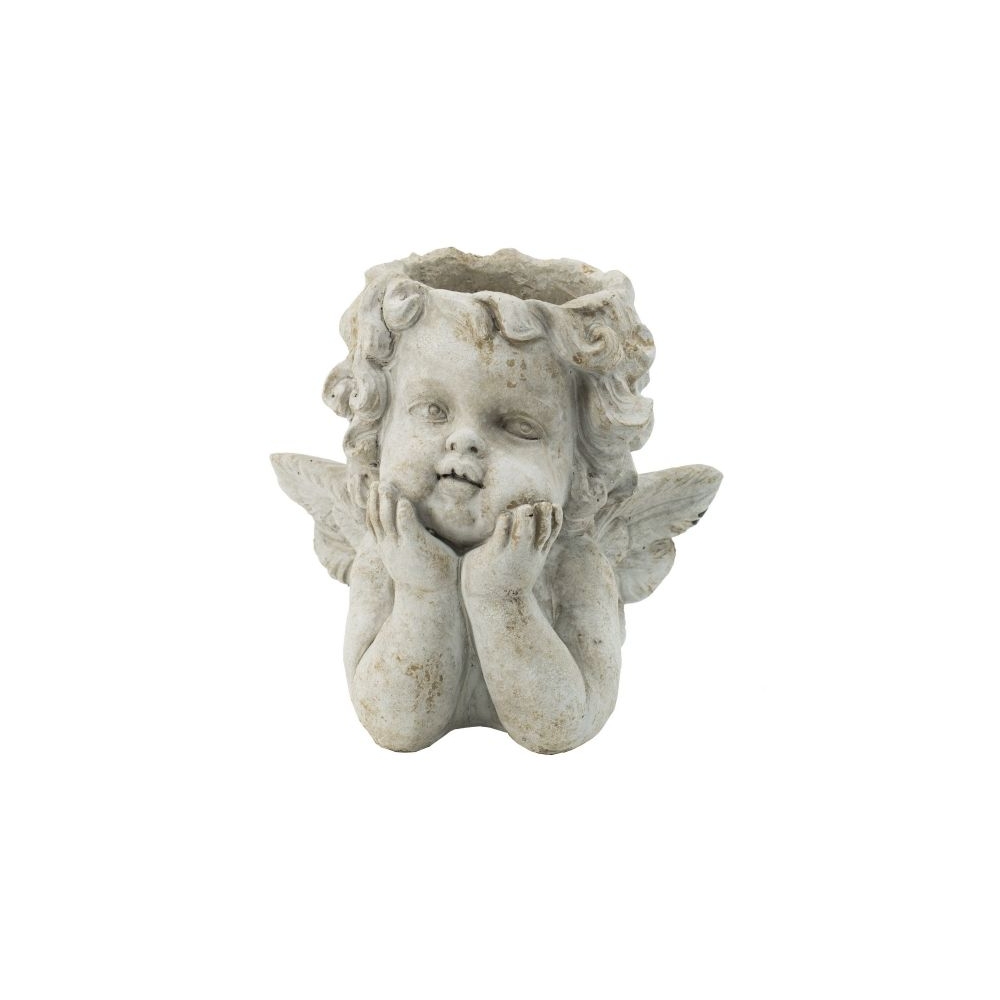 Artekko Cement Γκρι Τσιμεντένιο Κασπώ με Αγγελάκι (20x16x20)cm Artekko D8971