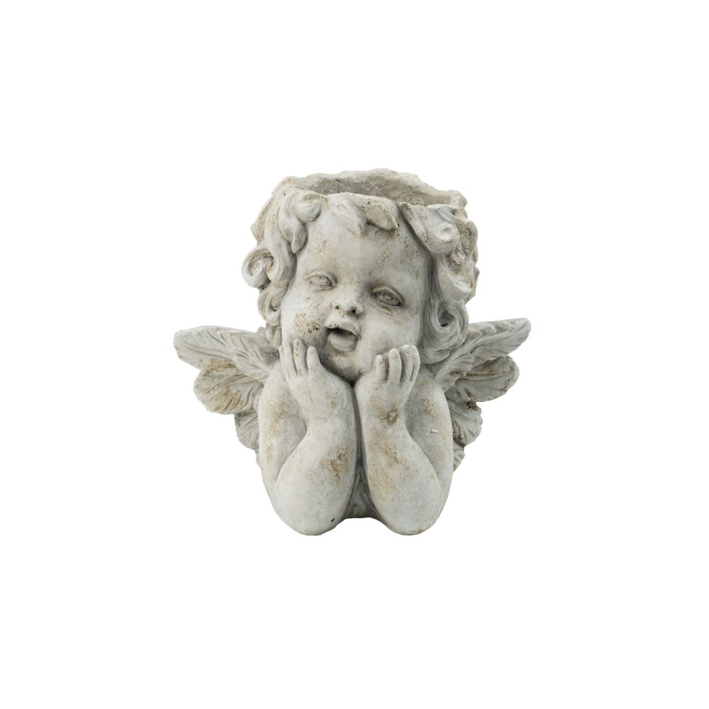 Artekko Cement Γκρι Τσιμεντένιο Κασπώ με Αγγελάκι (27x18.5x15)cm Artekko D8972