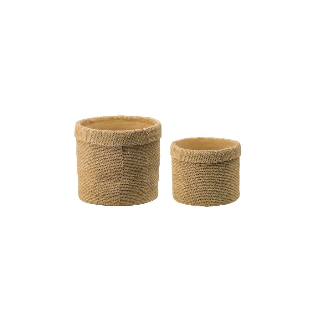 Artekko Knitt Μπεζ Τσιμεντένια Κασπώ (37x37x32)cm 2pcs Artekko D9035