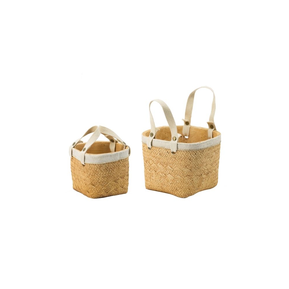 Artekko Knitt Κασπώ Τσιμεντένιο Μπεζ (15.5x15.5x13.5)cm Σετ/2 Artekko D9049