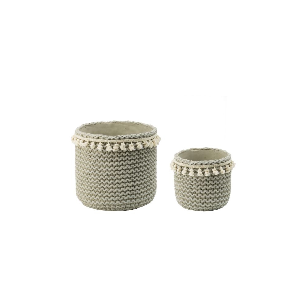Artekko Knitt Κασπώ Τσιμεντένιο Γκρι (26.5x26.5x25)cm Σετ/2 Artekko D9058