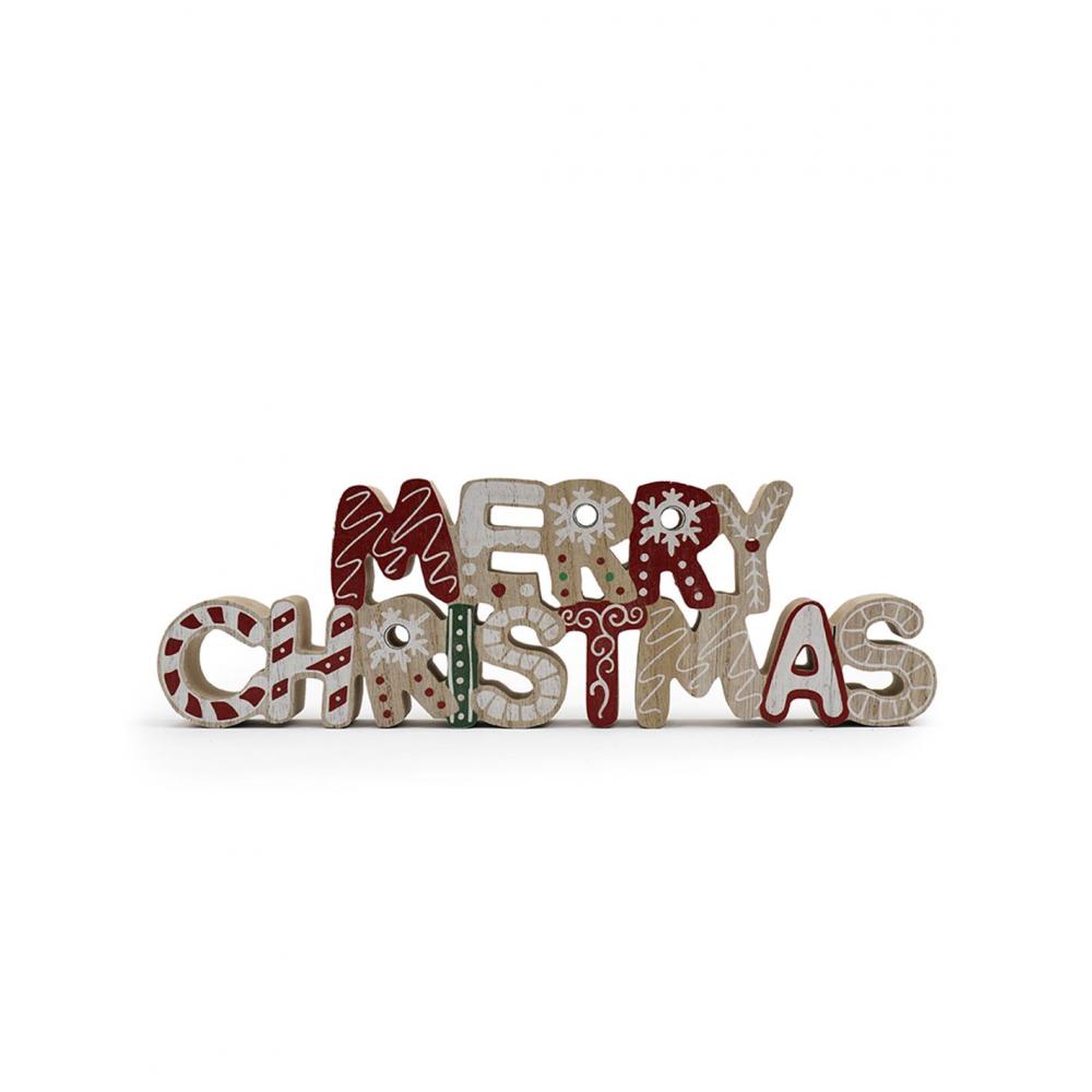 Διακ.επιτ.ξύλινο merry christmas 30εκ. Plastona 014.XGB0145