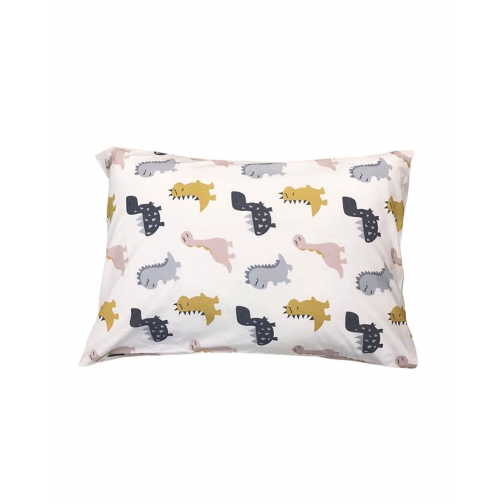 Βαμβακερή Βρεφική Μαξιλαροθήκη Dino Park 30x50cm 30x50cm Άσπρο Pennie 831144-01
