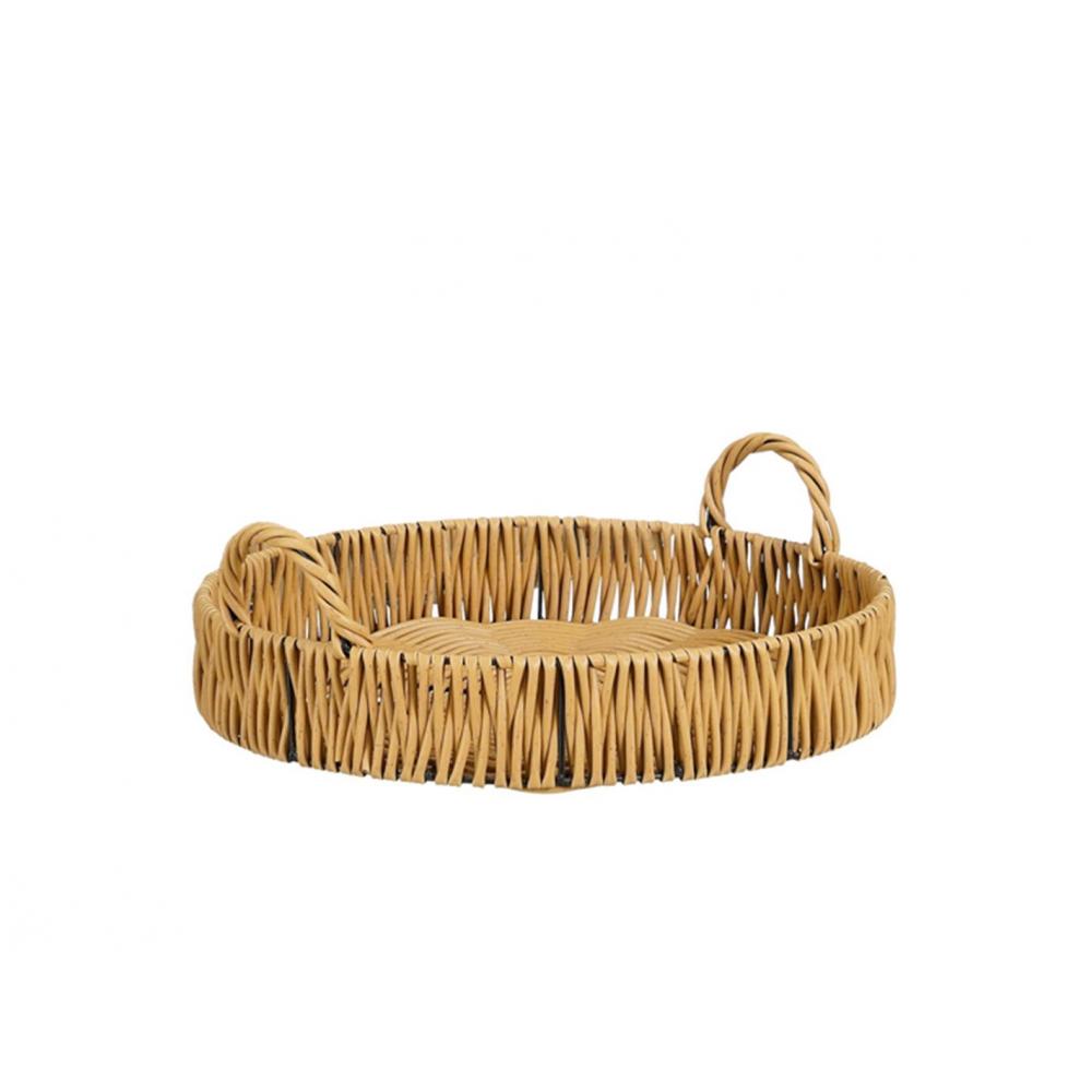 Δίσκος πλεκτός καφέ recycled polyester D52H17cm Plastona 02.1189477