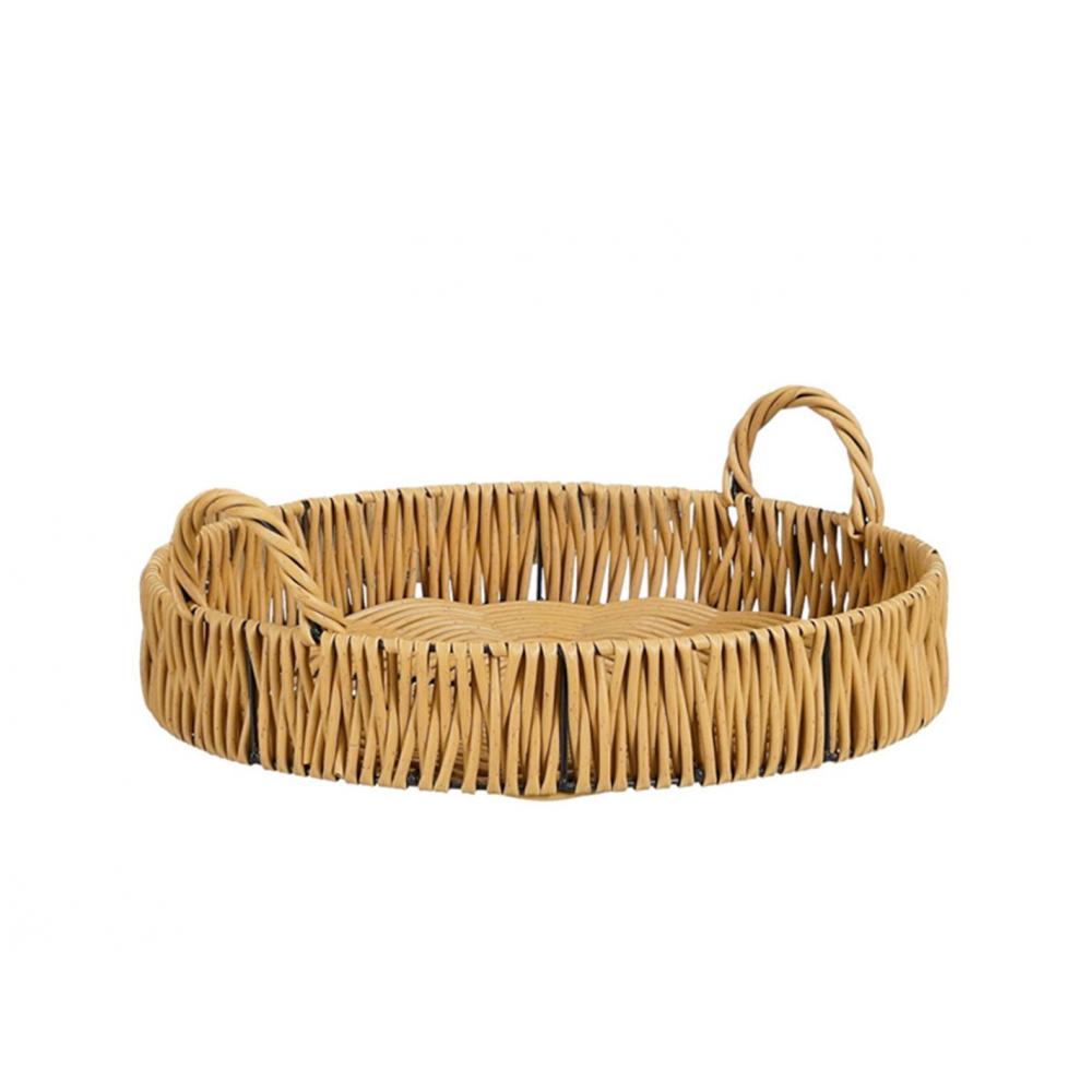 Δίσκος πλεκτός καφέ recycled polyester D58H19cm Plastona 02.1189478