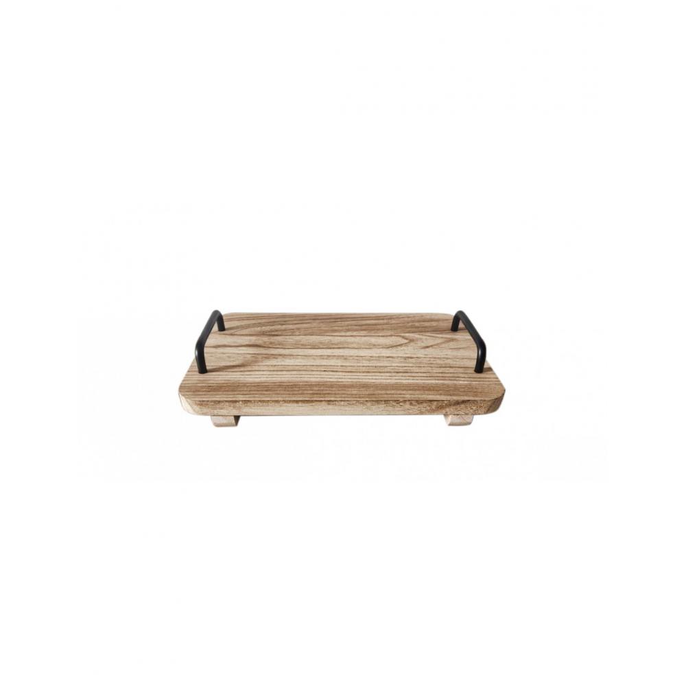 Δίσκος σερβ. Paulownia/μεταλ.χερούλια 30Χ20Χ3,5cm Plastona 00.07.75533