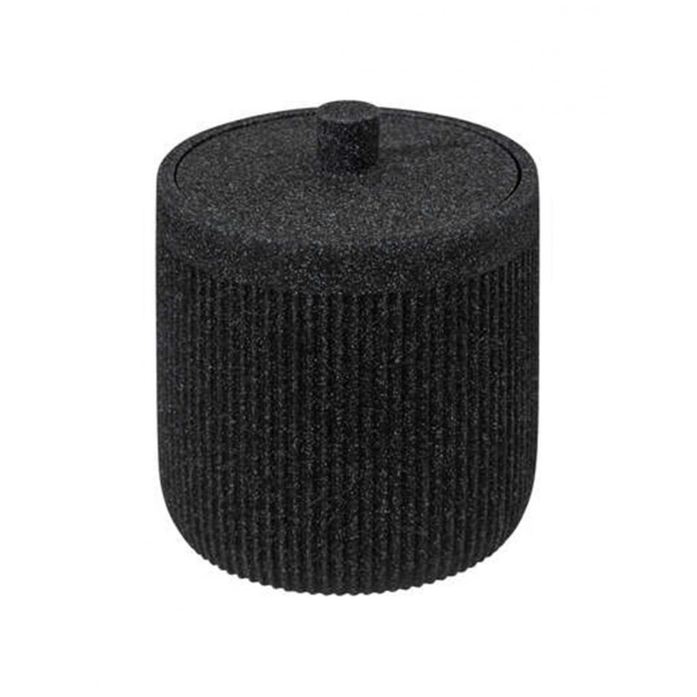 Δοχείο polyresin μαύρο με καπάκι Φ9,9 Η12cm Plastona 07.174974B