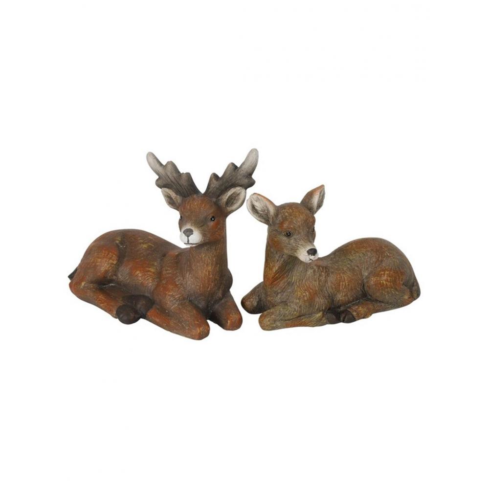 Ελάφια κεραμ. Καφέ 2σχ 15Χ7,5 Η13cm Plastona 013.814035